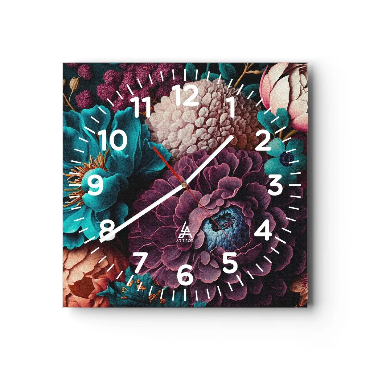 Wanduhr - Glasuhr - Natur in Hülle und Fülle - 30x30 cm