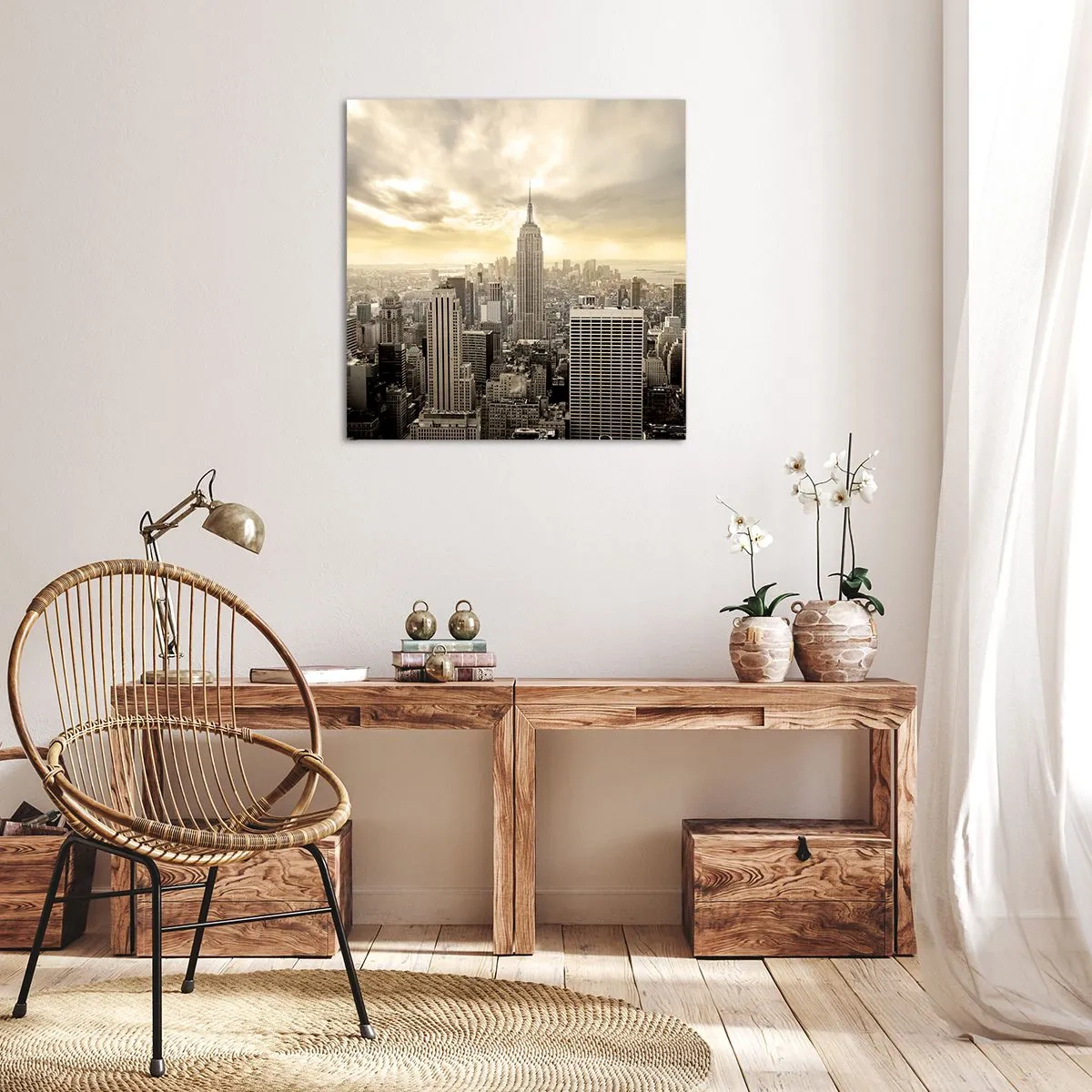 Bild auf Leinwand - Leinwandbild - New York aus Grau - 60x60 cm