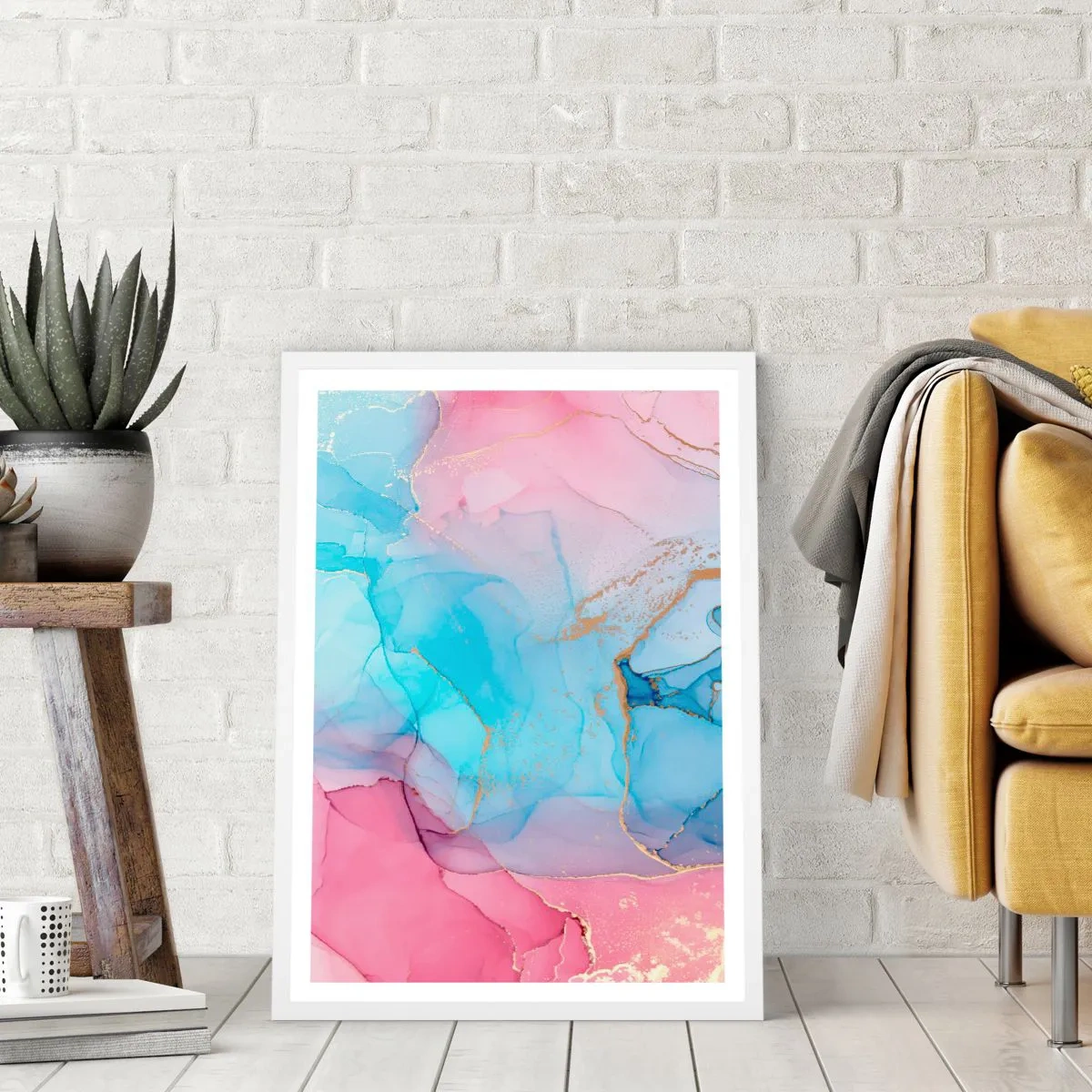 Poster in einem weißen Rahmen - Begegnung und Durchdringung - 70x100 cm