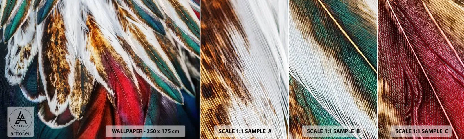 Fototapetenmuster Standard Eco - Geheimnisse des Fliegens - Abstraktion, Stück, Boho - 100x30 cm