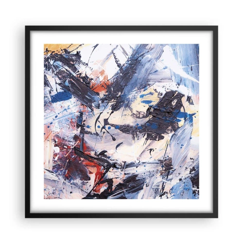 Poster in einem schwarzem Rahmen - Verrückter Tanz der Abstraktion - 50x50 cm