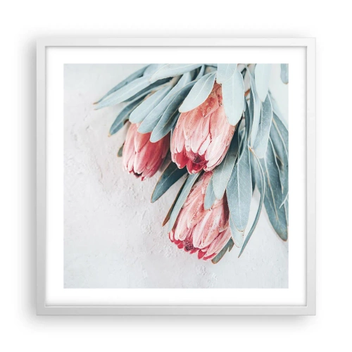 Poster in einem weißen Rahmen - Schämen sich für ihre eigene Schönheit - 50x50 cm