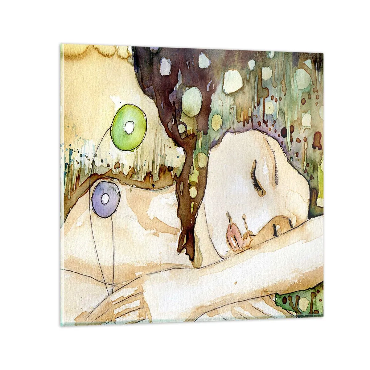 Glasbild - Bild auf glas - Ein smaragd-violetter Traum - 30x30 cm