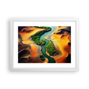 Poster in einem weißen Rahmen - Lebensspendender Fluss - 40x30 cm