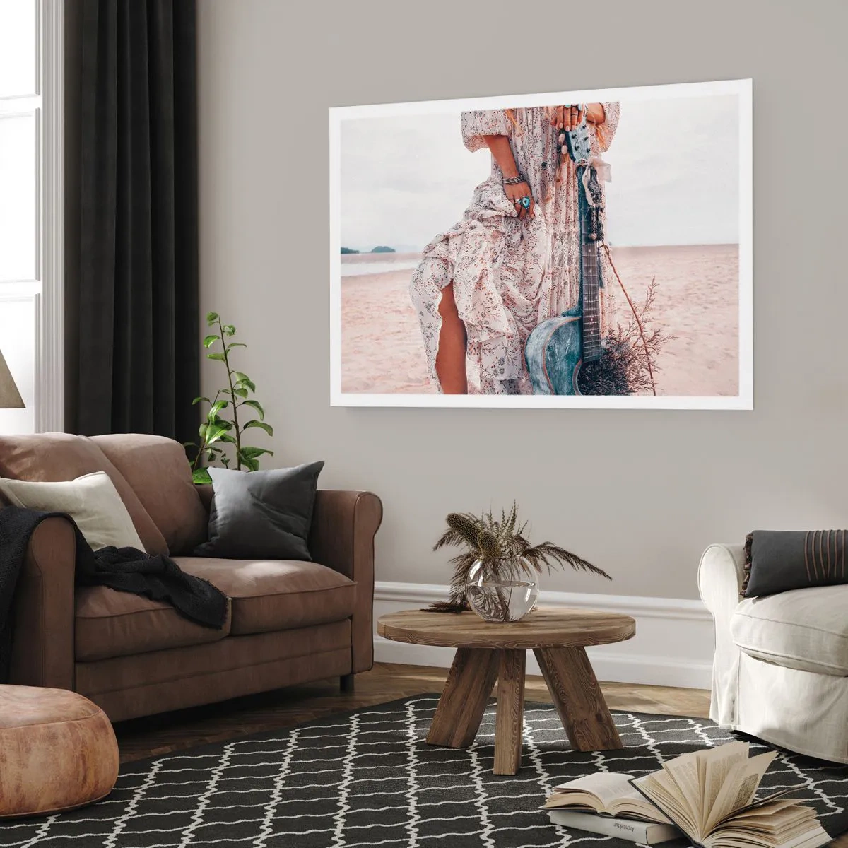 Poster - Kinderblumen auf dem Weg - 50x40 cm