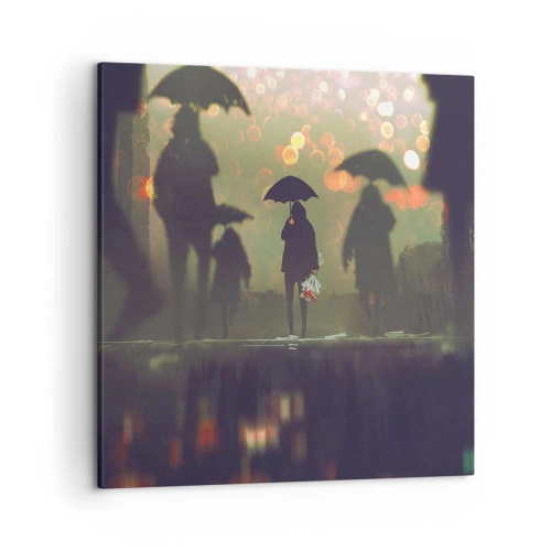 Bild auf Leinwand - Leinwandbild - Aus der Perspektive eines Regentropfens - 50x50 cm