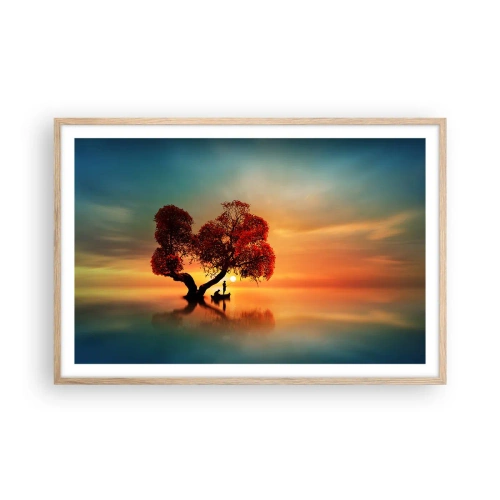 Poster in einem Rahmen aus heller Eiche - Oddaysons und die Stille der Weltlosen - 91x61 cm