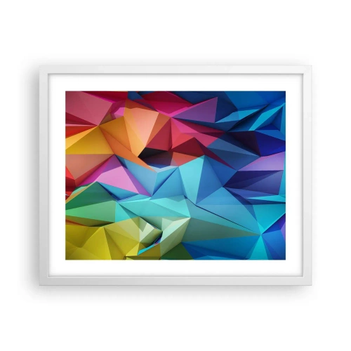 Poster in einem weißen Rahmen - Regenbogen-Origami - 50x40 cm