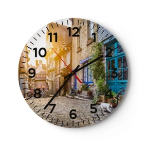 Wanduhr - Glasuhr - Der weiße Geist der Stadt - 40x40 cm
