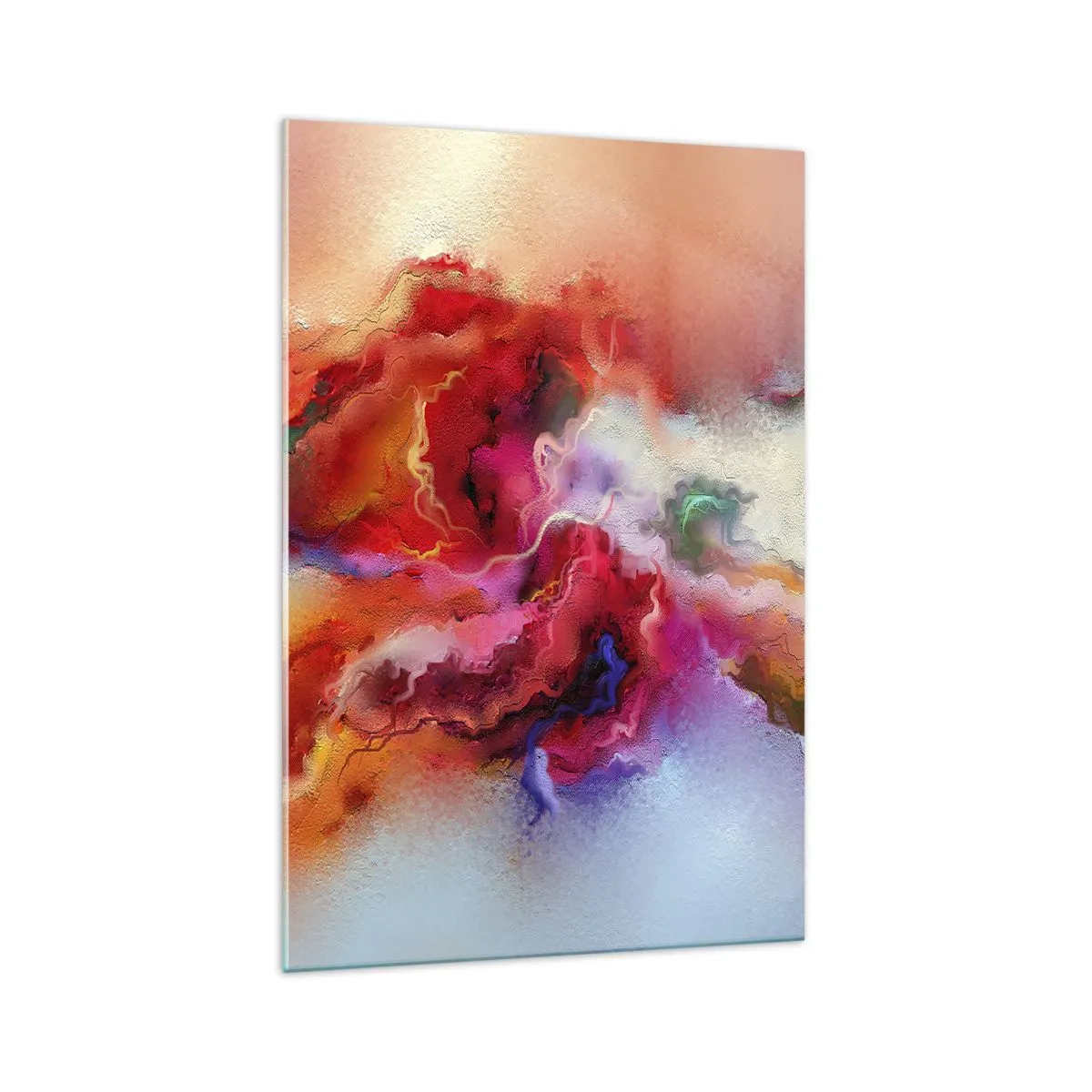 Glasbild - Bild auf glas - Bunte Abstraktion mit dynamischer Komposition - 70x100cm - Wie man Träume fängt - rauchen - Moderne Wanddekoration für Wohnzimmer und Schlafzimmer ARTTOR