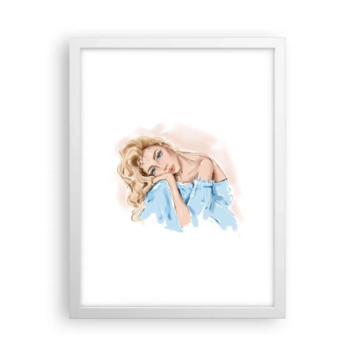 Poster in einem weißen Rahmen - Verträumt im Blau - 30x40 cm