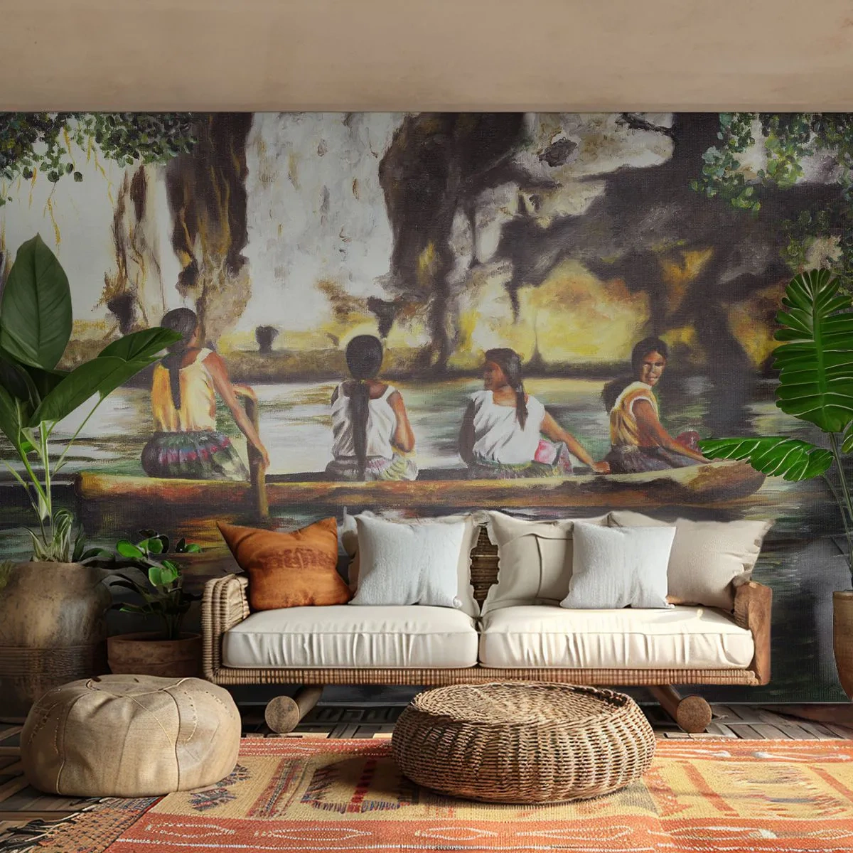 Fototapete Premium Canvas - In einem polynesischen Paradies - Reisen, Landschaft, Fluss - 150x105 cm