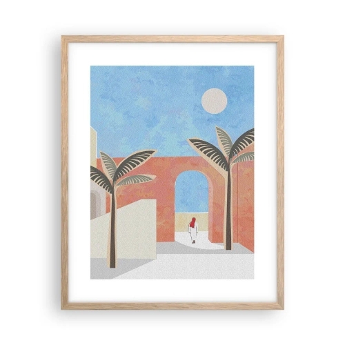 Poster in einem Rahmen aus heller Eiche - Arabischer Tag - 40x50 cm