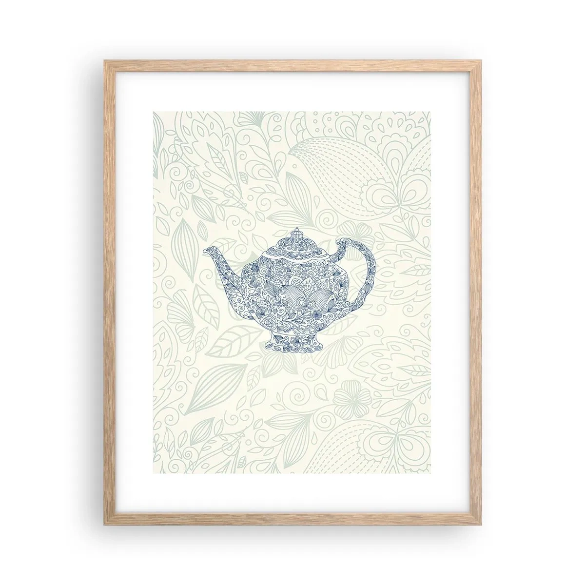 Poster in einem Rahmen aus heller Eiche - Tee-Charm - 40x50 cm