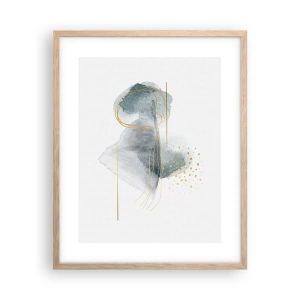 Poster in einem Rahmen aus heller Eiche - Über das Verhältnis von Grau und Gold - 40x50 cm