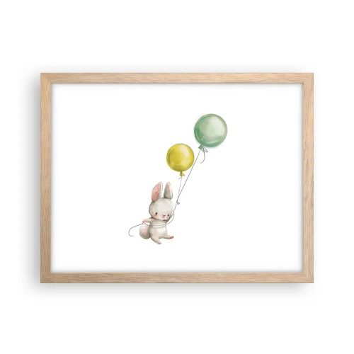 Poster in einem Rahmen aus heller Eiche - Ich werde auch fliegen! - 40x30 cm