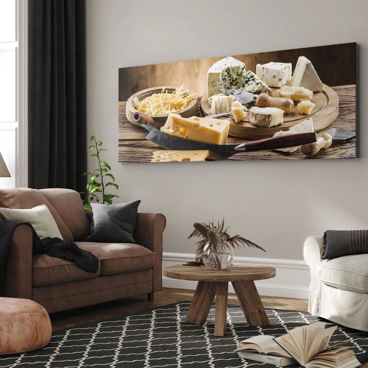 Bild auf Leinwand - Leinwandbild - Lächeln Sie den Käse an - 90x30 cm