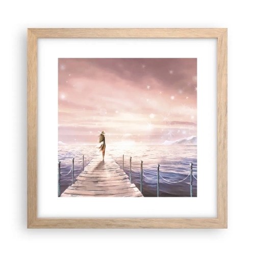 Poster in einem Rahmen aus heller Eiche - Im Licht eines Traums - 30x30 cm