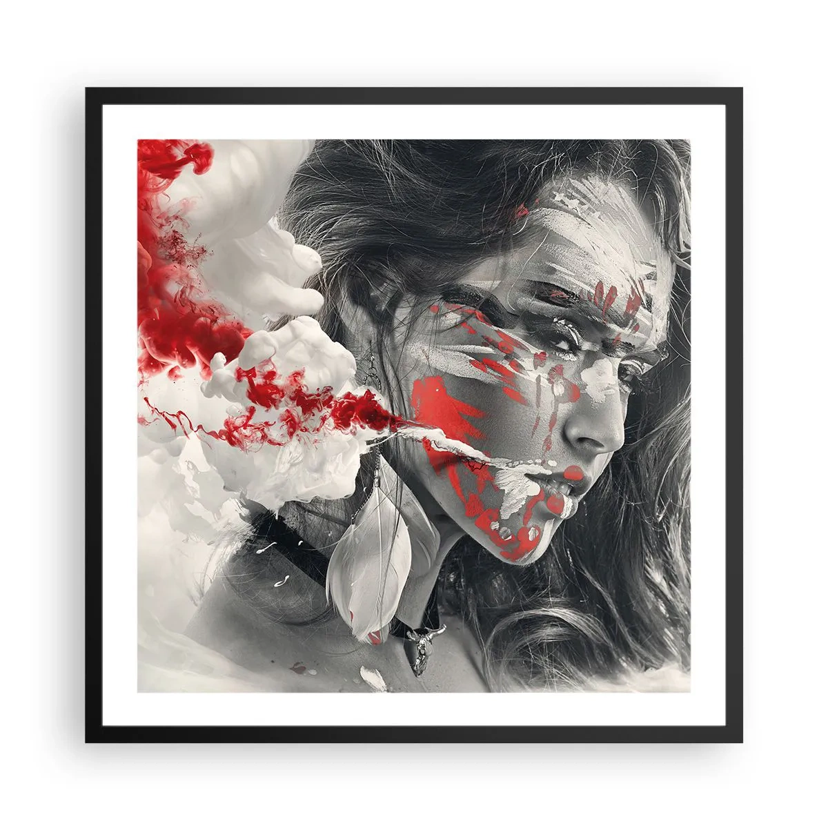 Poster in einem schwarzem Rahmen - Im Dunst der Absurdität - 60x60 cm