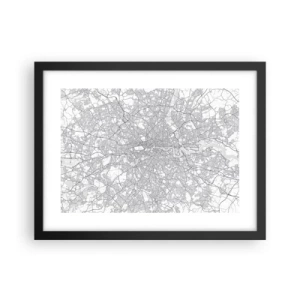 Poster in einem schwarzem Rahmen - Karte des Labyrinths von London - 40x30 cm