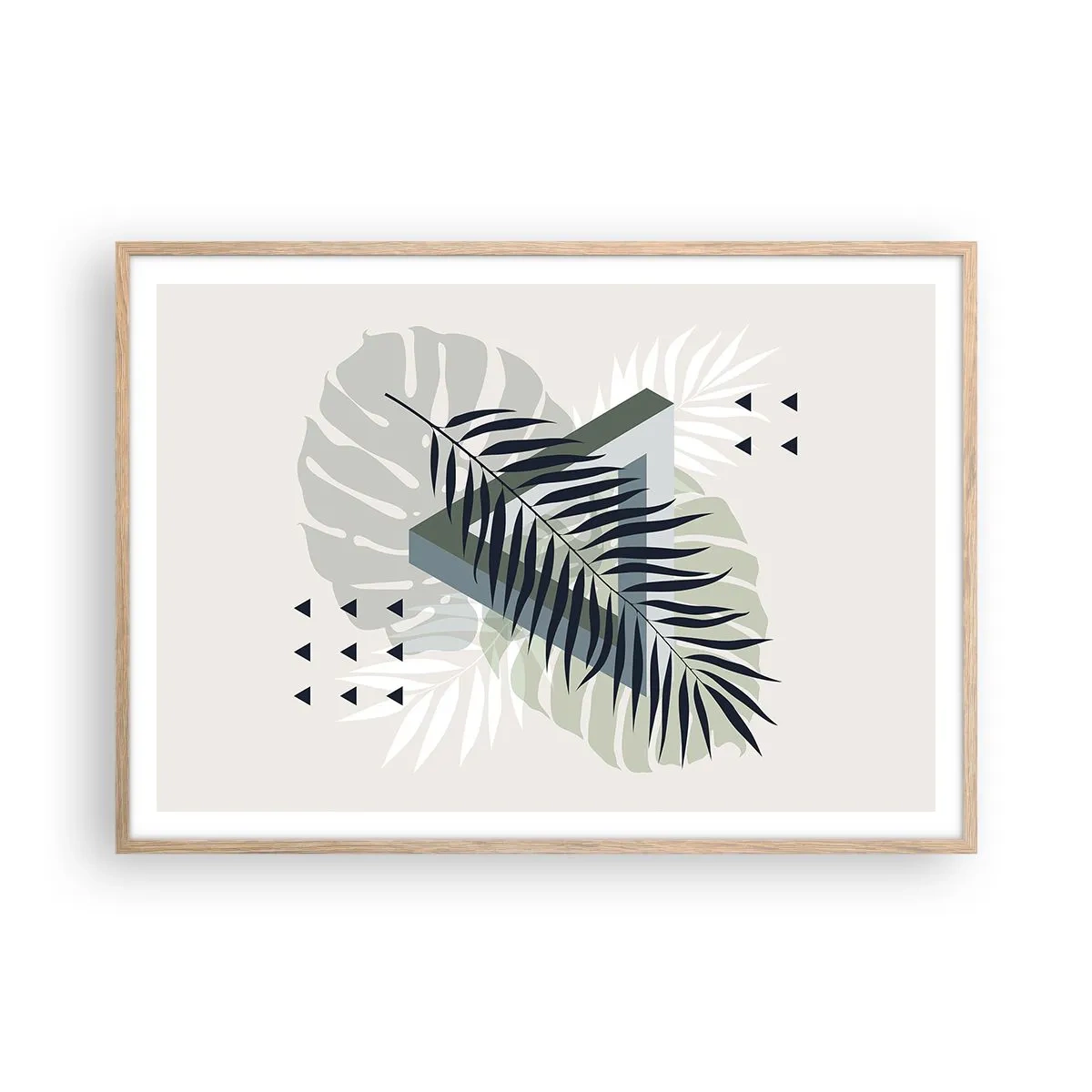 Poster in einem Rahmen aus heller Eiche - Natur und Geometrie – zwei Ordnungen? - 100x70 cm