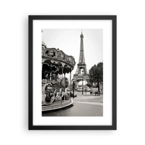 Poster in einem schwarzem Rahmen - So lustig ist es nur in Paris - 30x40 cm