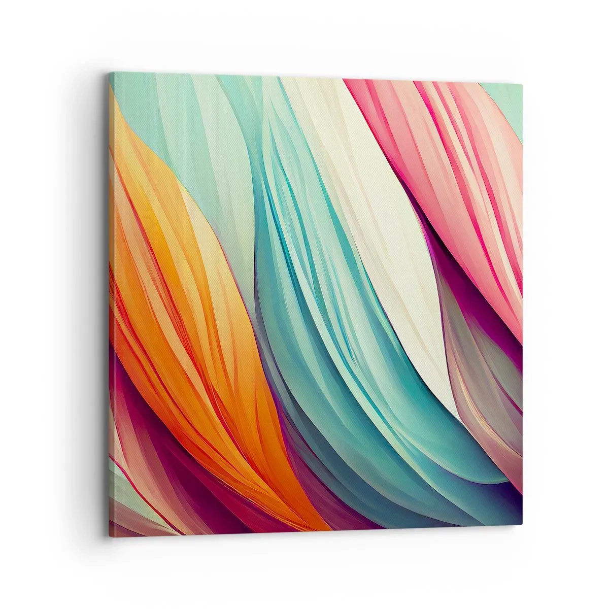 Bild auf Leinwand - Leinwandbild - Regenbogengewebe - 70x70 cm