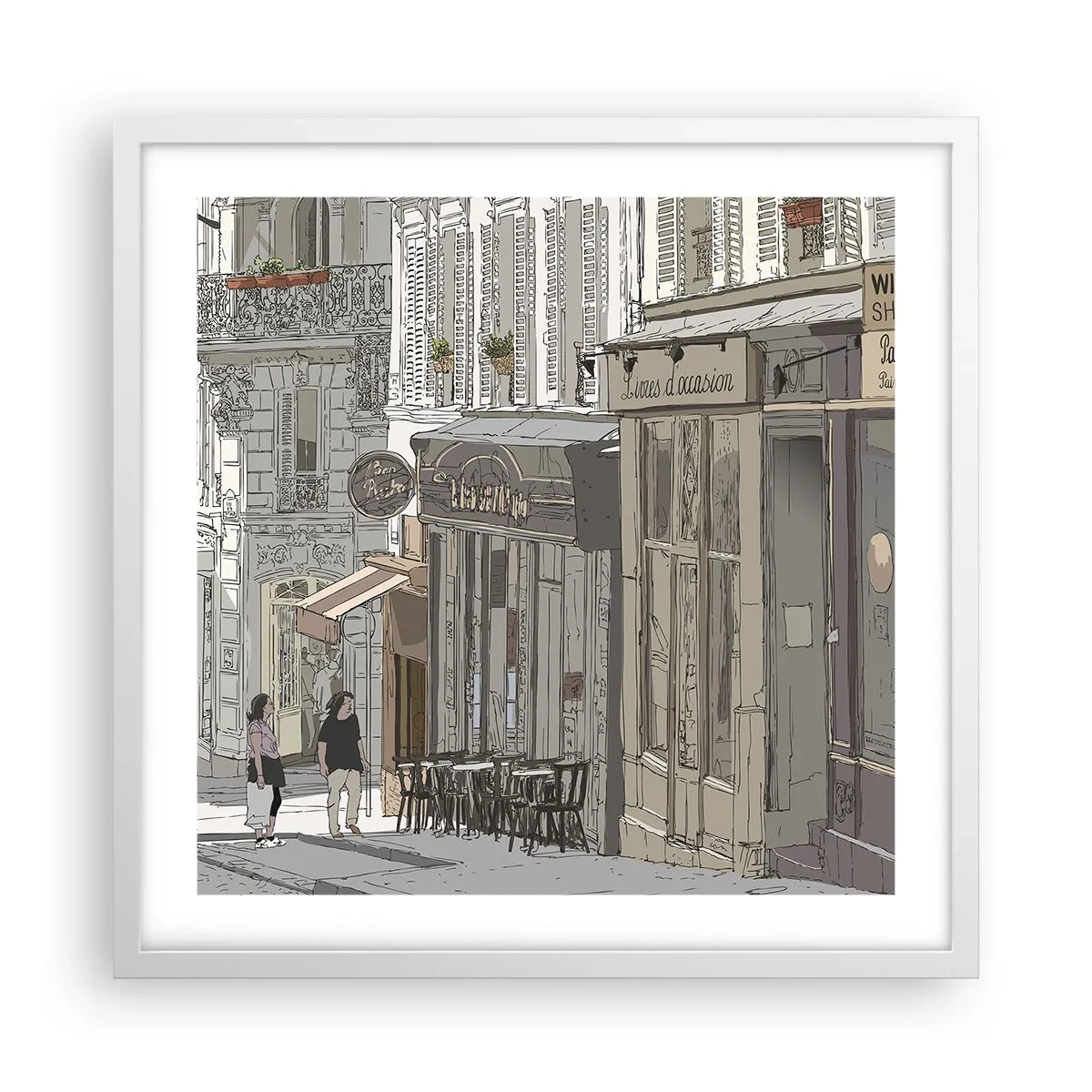 Poster in einem weißen Rahmen - Stadtfreuden - 50x50 cm