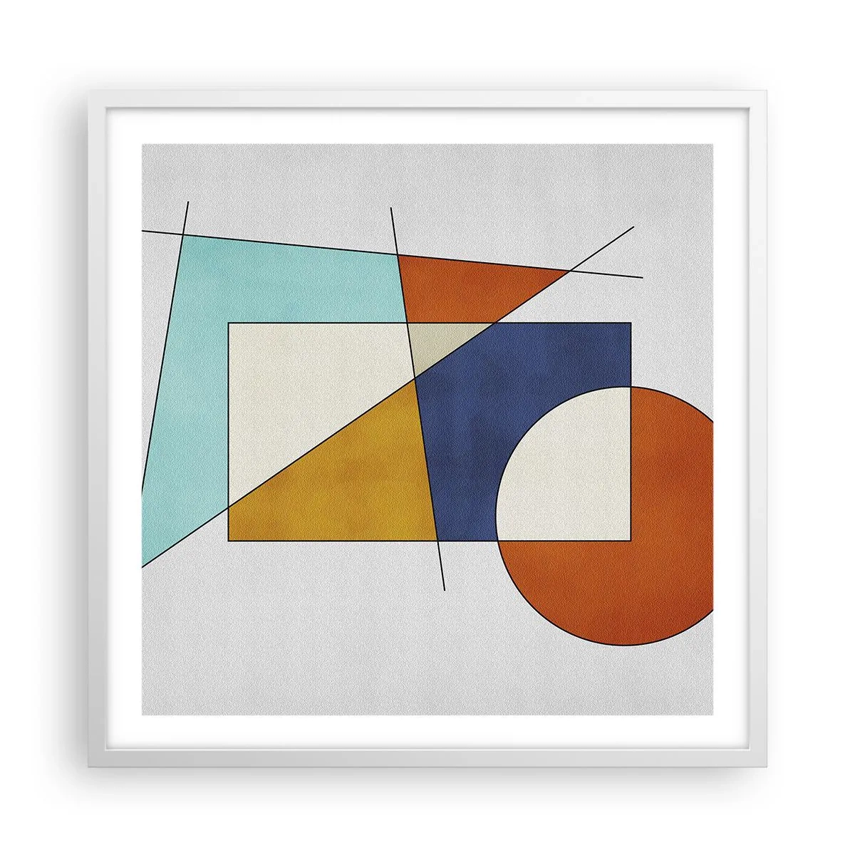 Poster in einem weißen Rahmen - Abstraktion: modernistisches Spiel - 60x60 cm