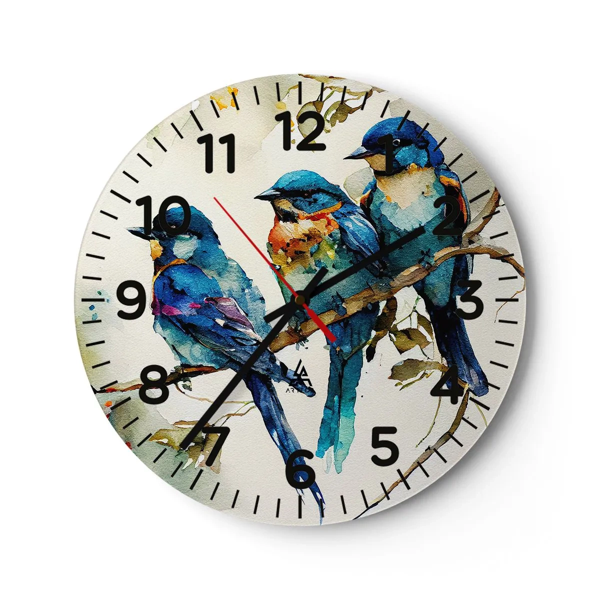 Wanduhr - Glasuhr - War er beleidigt? - 40x40 cm