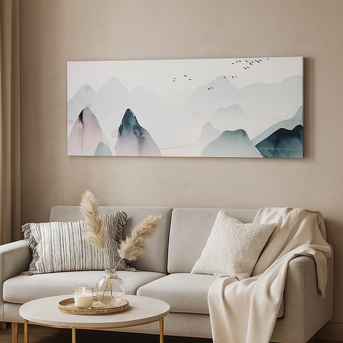 Bild auf Leinwand - Leinwandbild - Über die Gipfel - 30x30 cm