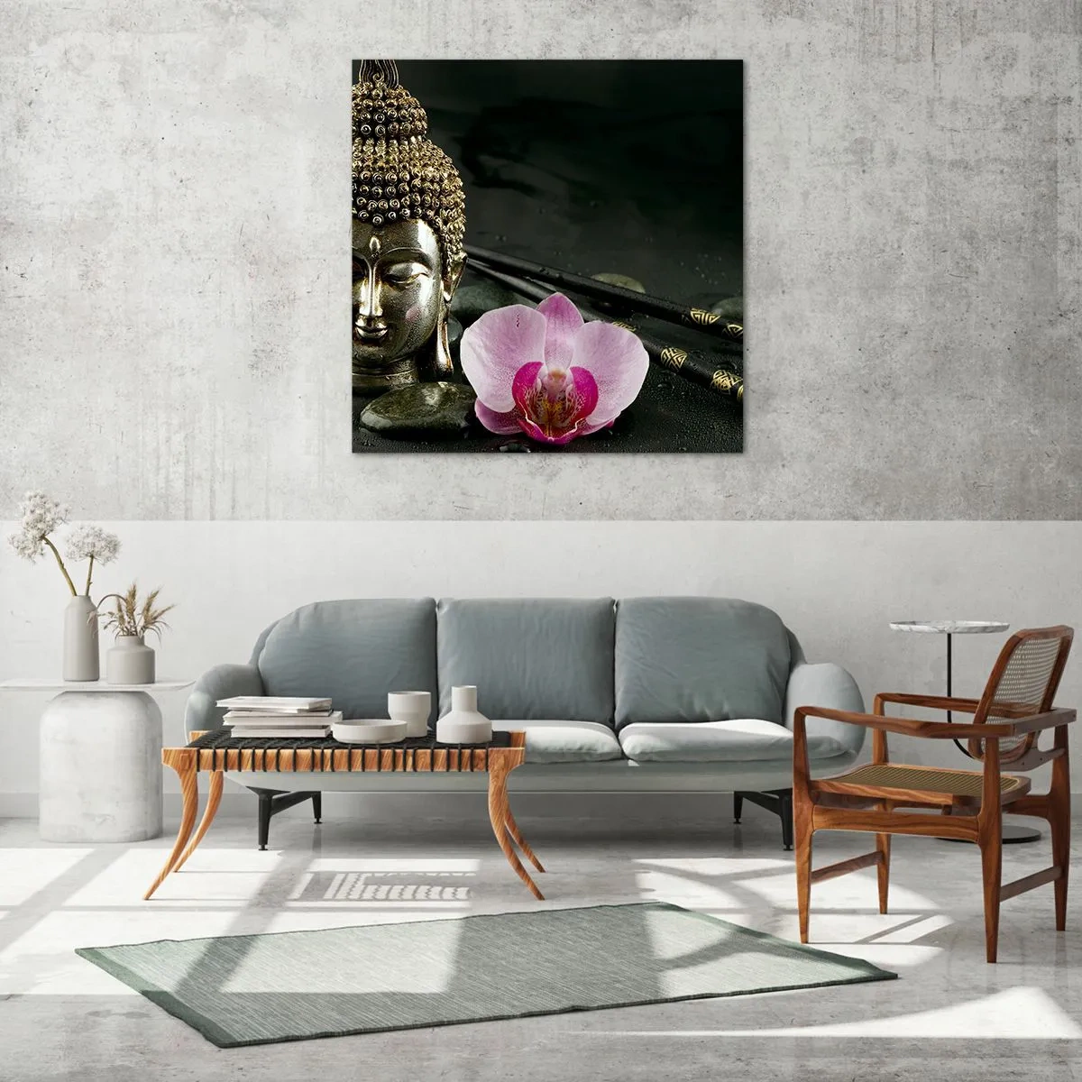 Glasbild - Bild auf glas - Harmonie von Weisheit und Schönheit - 60x60 cm