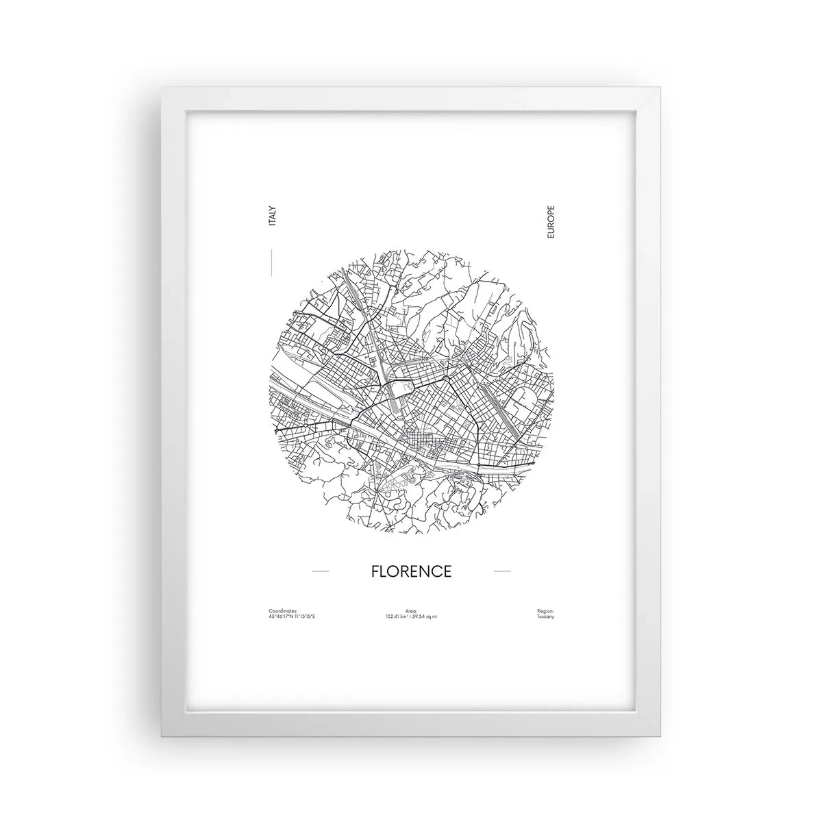 Poster in einem weißen Rahmen - Anatomie von Florenz - 30x40 cm