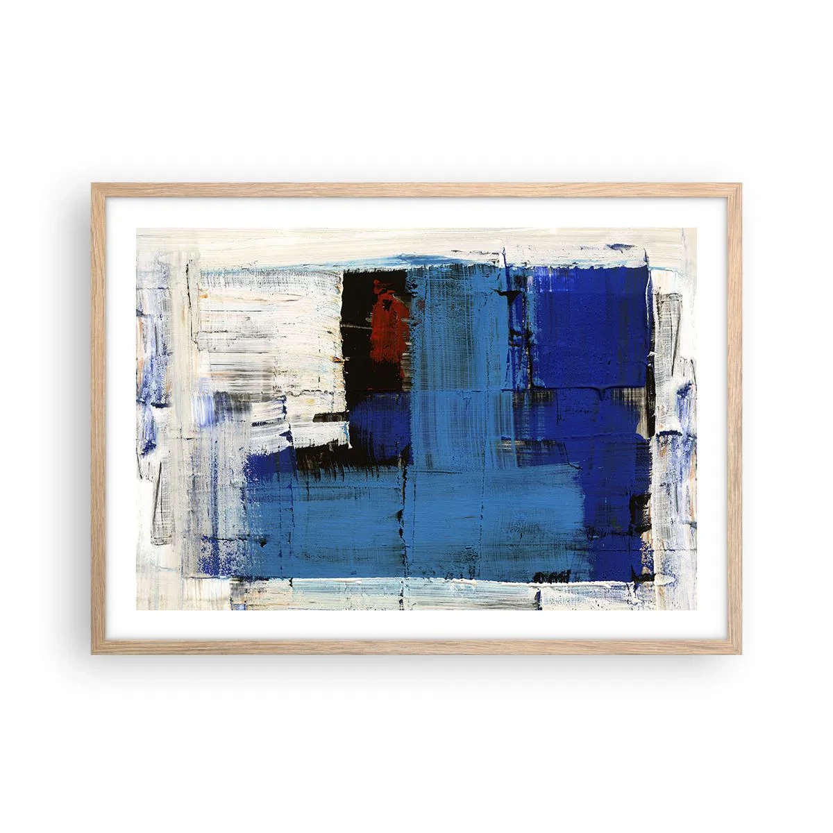 Poster in einem Rahmen aus heller Eiche - Geheimnis ist blau - 70x50 cm