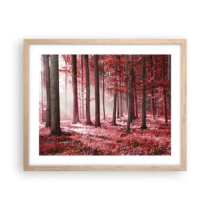 Poster in einem Rahmen aus heller Eiche - Rot ist genauso schön - 50x40 cm