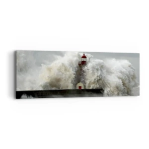 Bild auf Leinwand - Leinwandbild - Die Wut des Ozeans - 90x30 cm