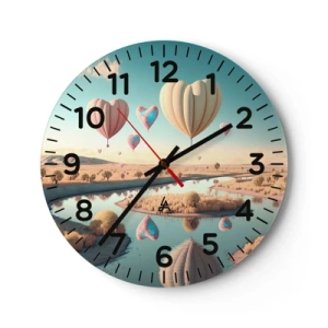 Wanduhr - Glasuhr - Dank Liebe steigt man auf - 40x40 cm