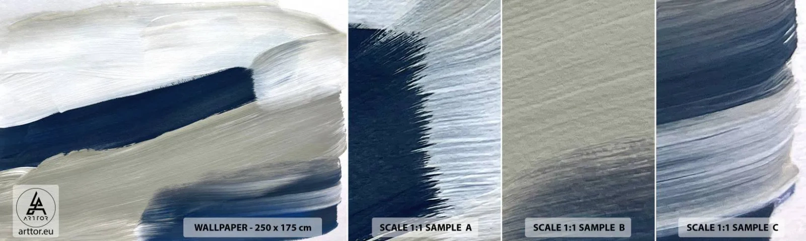 Fototapeten Muster Selbstklebend Deluxe Sticker - Begegnung mit dem Weißsein - Stück, Minimalistisch, Modern - 100x30 cm