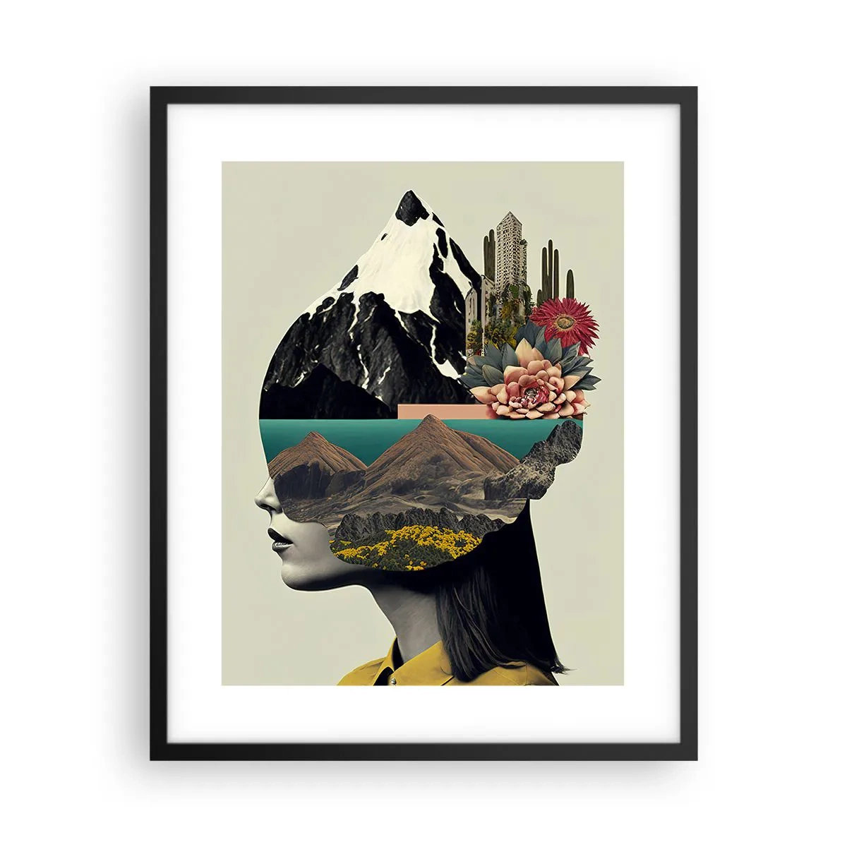 Poster in einem schwarzem Rahmen - Frau – bleibt immer ein Geheimnis - 40x50 cm