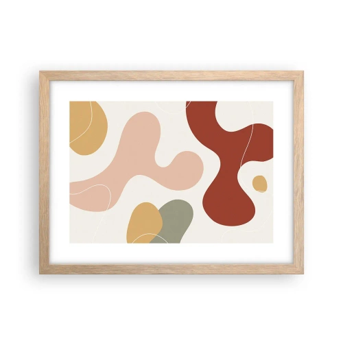 Poster in einem Rahmen aus heller Eiche - Kringel oder Schnörkel? - 40x30 cm