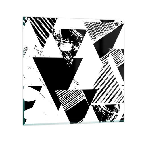 Glasbild - Bild auf glas - Regen von Dreiecken - 40x40 cm