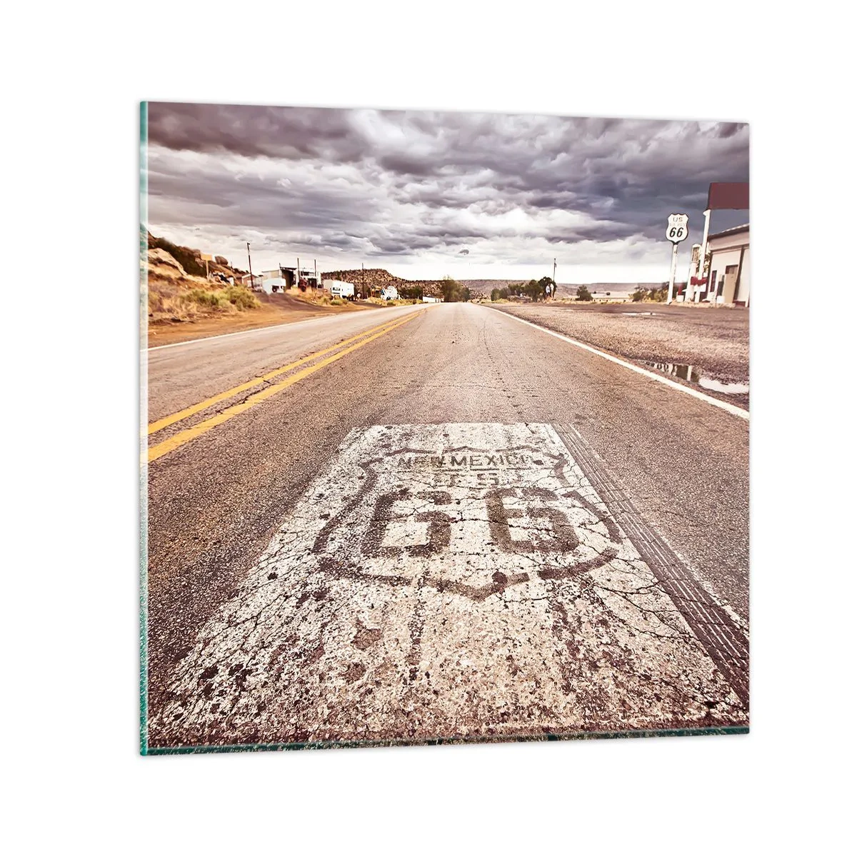 Glasbild - Bild auf glas - Mother Road - eine amerikanische Legende - 30x30 cm