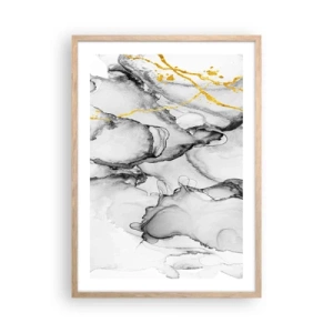 Poster in einem Rahmen aus heller Eiche - Komposition mit Goldmotiv - 50x70 cm