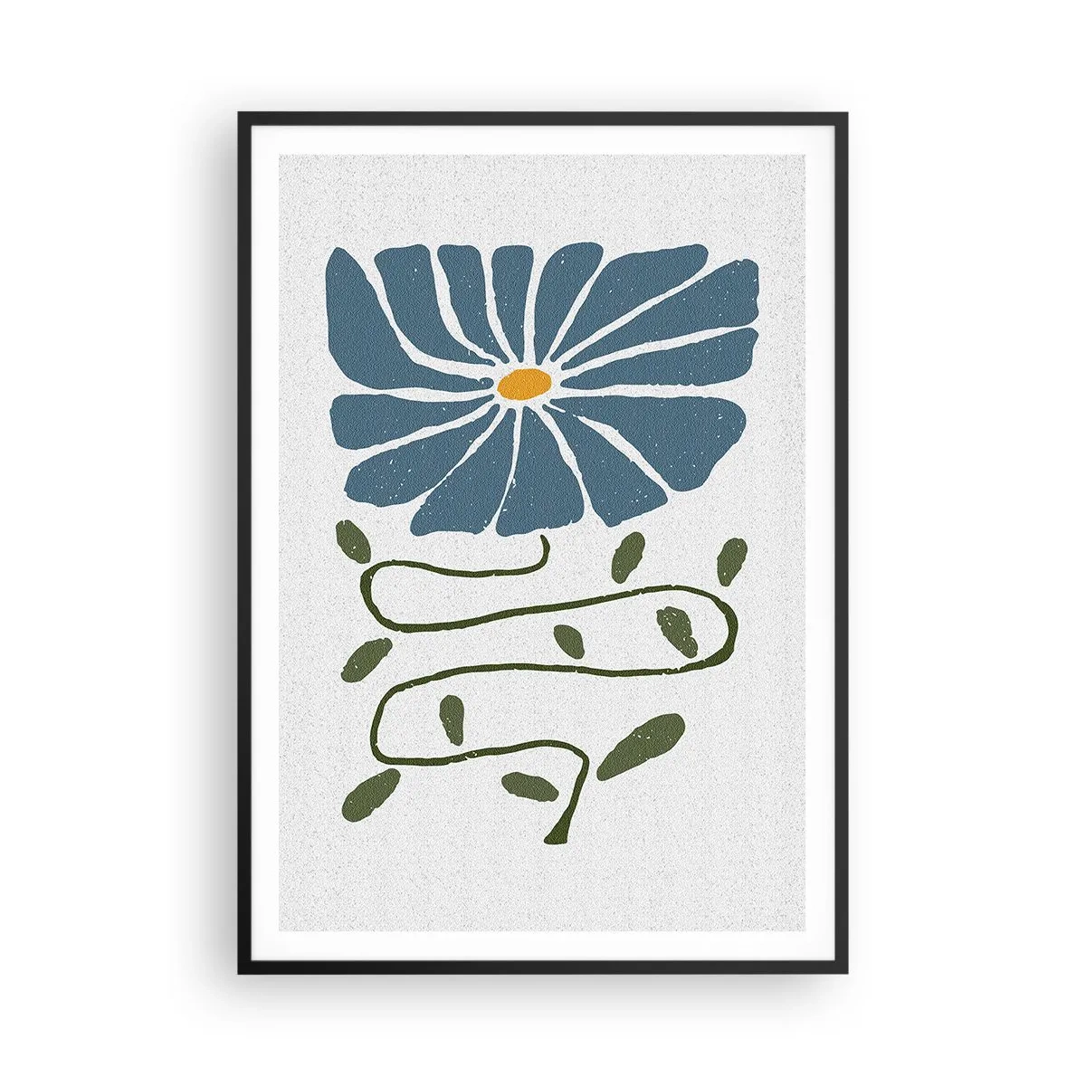 Poster in einem schwarzem Rahmen - Zweig für eine Blume - 70x100 cm