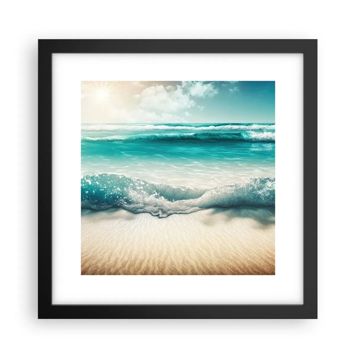 Poster in einem schwarzem Rahmen - Frieden des Ozeans - 30x30 cm