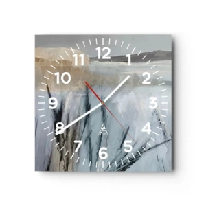 Wanduhr - Glasuhr - Winterfelder - 40x40 cm