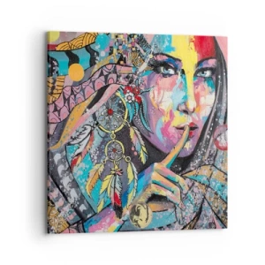 Bild auf Leinwand - Leinwandbild - Sei still, bis du verstehst - 70x70 cm