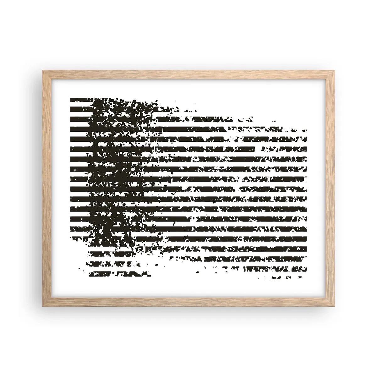 Poster in einem Rahmen aus heller Eiche - Rhythmus und Rauschen - 50x40 cm
