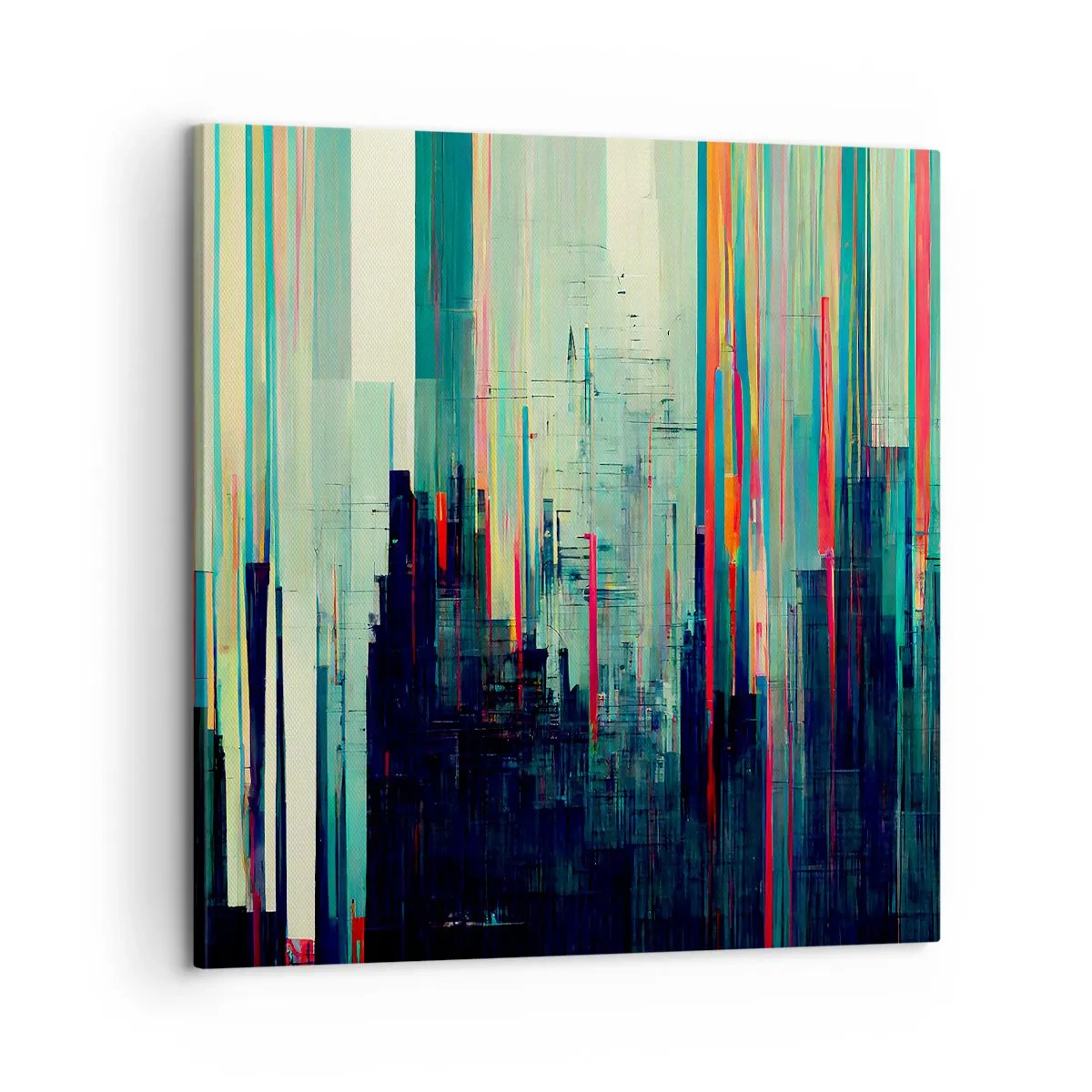 Bild auf Leinwand - Leinwandbild - Futuristische Stadt - 60x60 cm