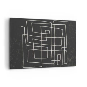 Bild auf Leinwand - Leinwandbild - Abstraktes geometrisches Muster auf dunklem Hintergrund - 100x70cm - Nicht so einfach - Moderne Wanddekoration für Wohnzimmer und Schlafzimmer ARTTOR